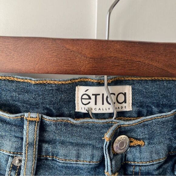 Etica Anthropologie Anya High Rise Modern Flare Jean Raw hem Northport sz 29 NWT - Picture 6 of 15